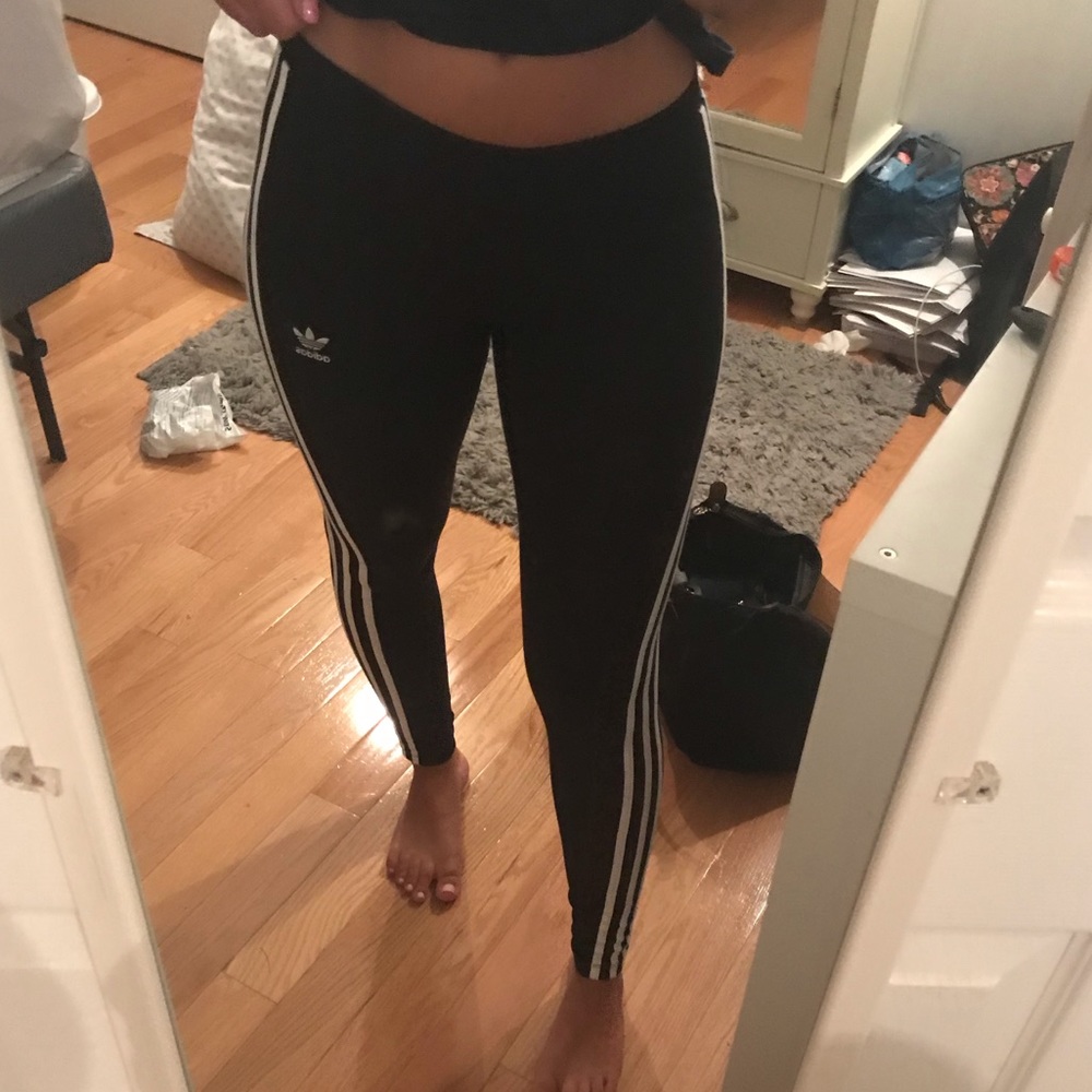 Adidas three stripe leggings size small WORN ONCE